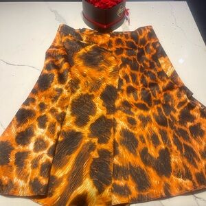 Just Cavalli Orange and Black A-Line Skirt. New